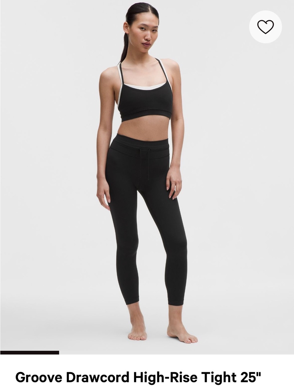 Lululemon Groove Drawcord High-Rise Tight 25" black size 6
